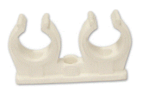 Rohrclip doppelt 18mm weiß