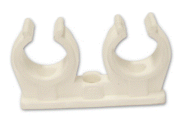 Rohrclip doppelt 28mm weiß